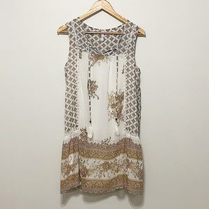 Xhilaration Dress Mini Dress - Large White Tan